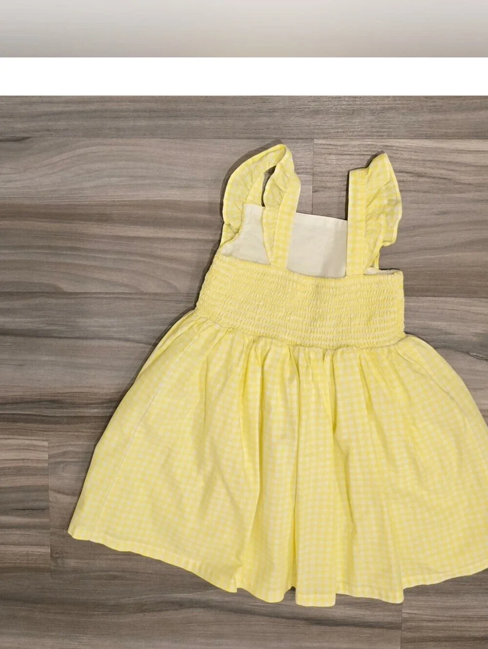 Carter’s Yellow White Gingham Sundress Girls Size 4T Fully Lined Cotton Dress